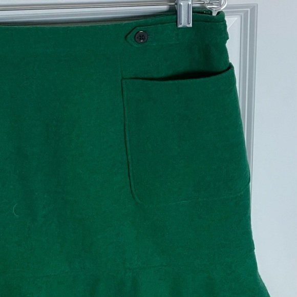 Maeve by Anthropologie Green Wool Blend Flared Mini Skirt Size 12 35464 - Picture 4 of 11